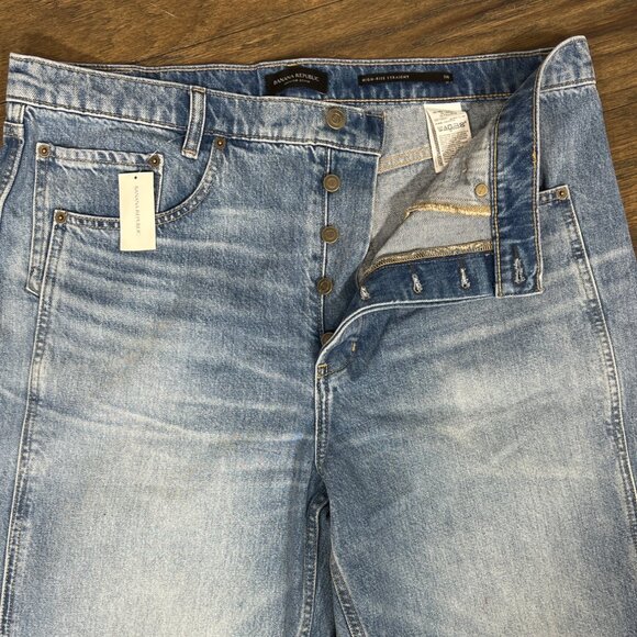 BANANA REPUBLIC Men's Ranger Straight Leg Button Fly Jeans, Sz 33L NWT - Picture 4 of 9